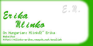 erika mlinko business card